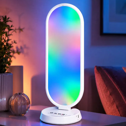 Настільна LED-лампа, 38 Вт, RGB, з пультом, MJ-52, Біла  / Лампа для селфі / Світлодіодна лампа