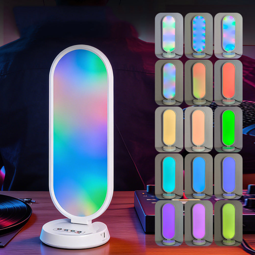 Настільна LED-лампа, 38 Вт, RGB, з пультом, MJ-52, Біла  / Лампа для селфі / Світлодіодна лампа