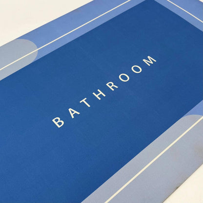 Водопоглинаючий килимок для ванної 78х48см, BATHROOM, Синій / Антиковзний килимок у ванну