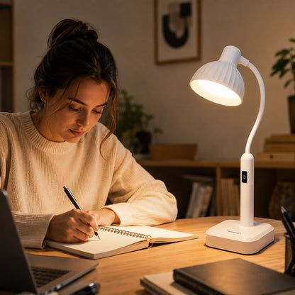 Настільна лампа, 4Вт, USB, PM-6612, Білий  / Акумуляторний LED-світильник /  Настільний світильник / Світильник з гнучкою ніжкою
