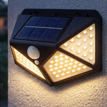 Вуличний ліхтар на сонячній батареї 100LED, 10Вт, BK-100, Чорний / Вуличний світильник світлодіодний / Ліхтар-прожектор