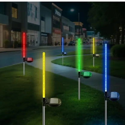1шт Вуличний світильник на сонячній батареї Бульбашки, RGB, Прозорий / Ліхтар садовий / LED світильник