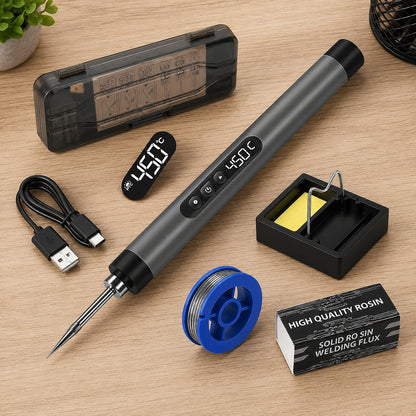 Паяльник з регулюванням температури 10Вт, USB, 300-450°C, / Портативний паяльник / USB паяльник